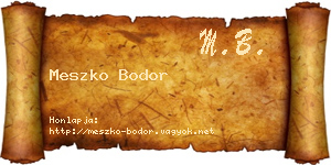 Meszko Bodor névjegykártya